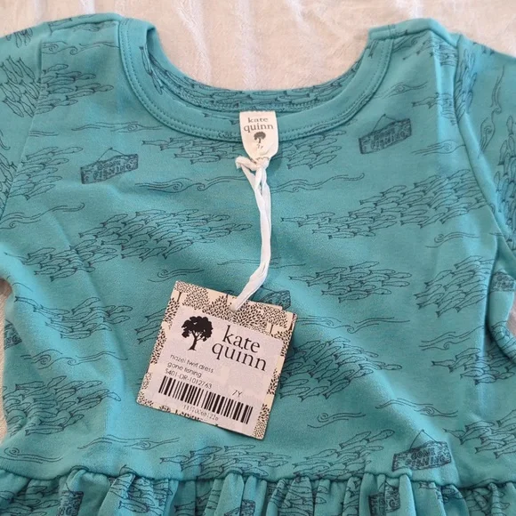 Kate Quinn hazel twirl dress | gone fishing | organic cotton interlock - Picture 2 of 3